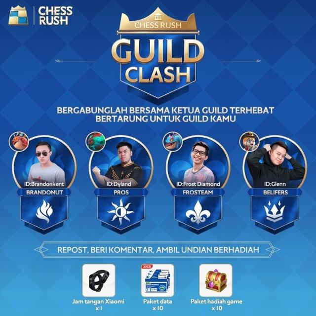 Chess Rush : Guild Clash Ajang Pertarungan Para Influencer dengan Para Penantang