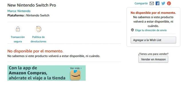 New Nintendo Switch Pro Muncul di Amazon Meksiko
