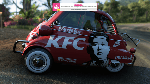 Gamer Di-ban 8.000 Tahun dari Forza Horizon 5 Karena Desain Mobil KFC Bergambar Kim Jong-un