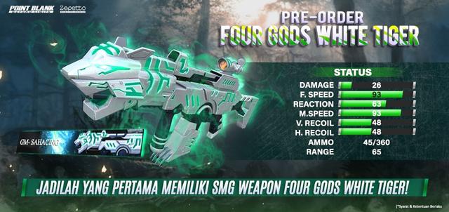 Pre-order Senjata Anyar Point Blank Four Gods White Tiger Sudah Dibuka!