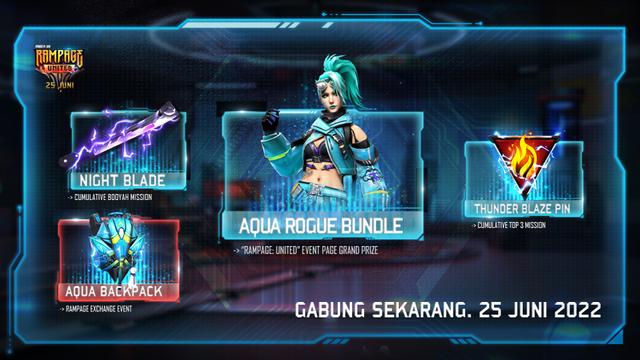 Dapatkan Gratis Bundle Aqua Rogue di Event Free Fire Rampage: Unite
