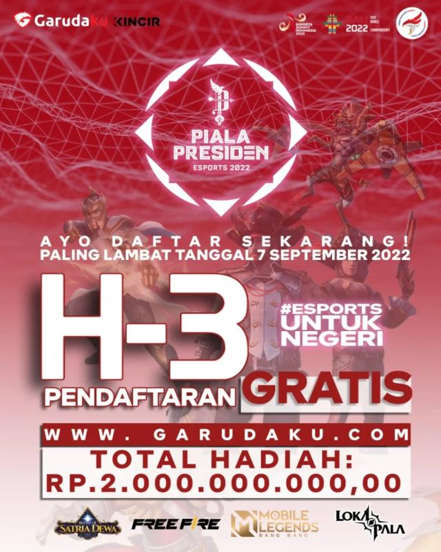 Pendaftaran Empat Gim Piala Presiden Esports 2022 Masih Terbuka Hingga 7 September 2022, Ayo Segera Daftar!