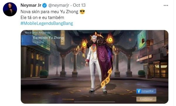Bintang PSG Neymar Jr Ternyata Main Mobile Legends! Pamer Skin Ekslusif Yu Zhong