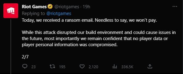 sumber: twitter RIOT GAMES