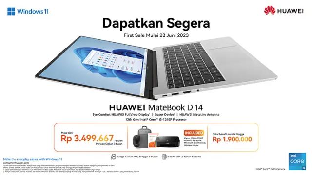 Huawei Rilis MateBook D 14 dan D 15 Generasi Terbaru 2023