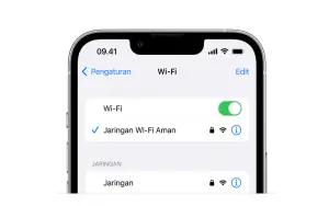 Ilustrasi iPhone yang terhubung dengan jaringan WiFi (FOTO: Apple)