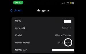Kode mode iPhone PA/A yang menunjukan garansi resmi iBOX Indonesia (FOTO: Dok. Indogamers)