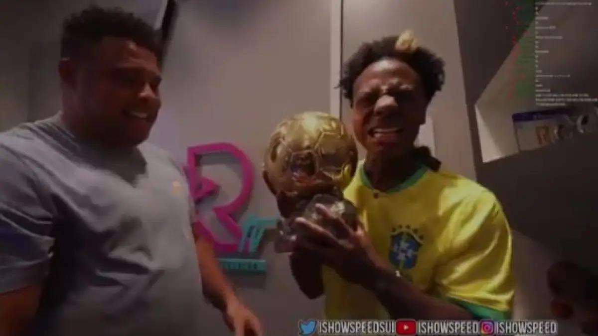 Ronaldo Nazario dan iShowSpeed. (Sumber: Youtube.com/iShowSpeed)