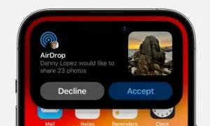 Fitur AirDrop di perangkat iPhone. (Sumber: Apple)