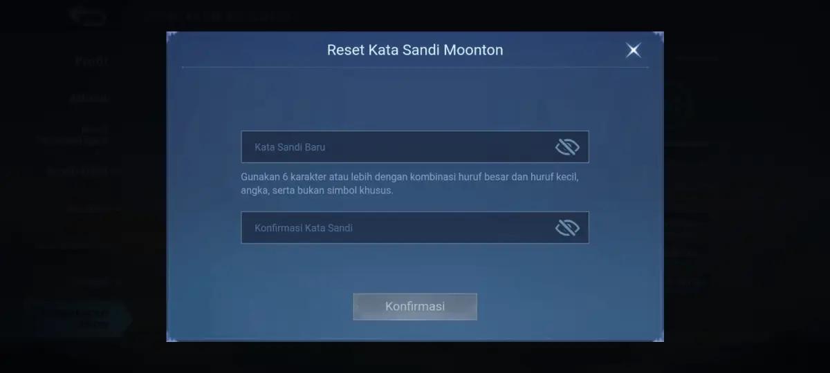 Lupa Password Akun Mobile Legends 6 (FOTO: Repro/Moonton)