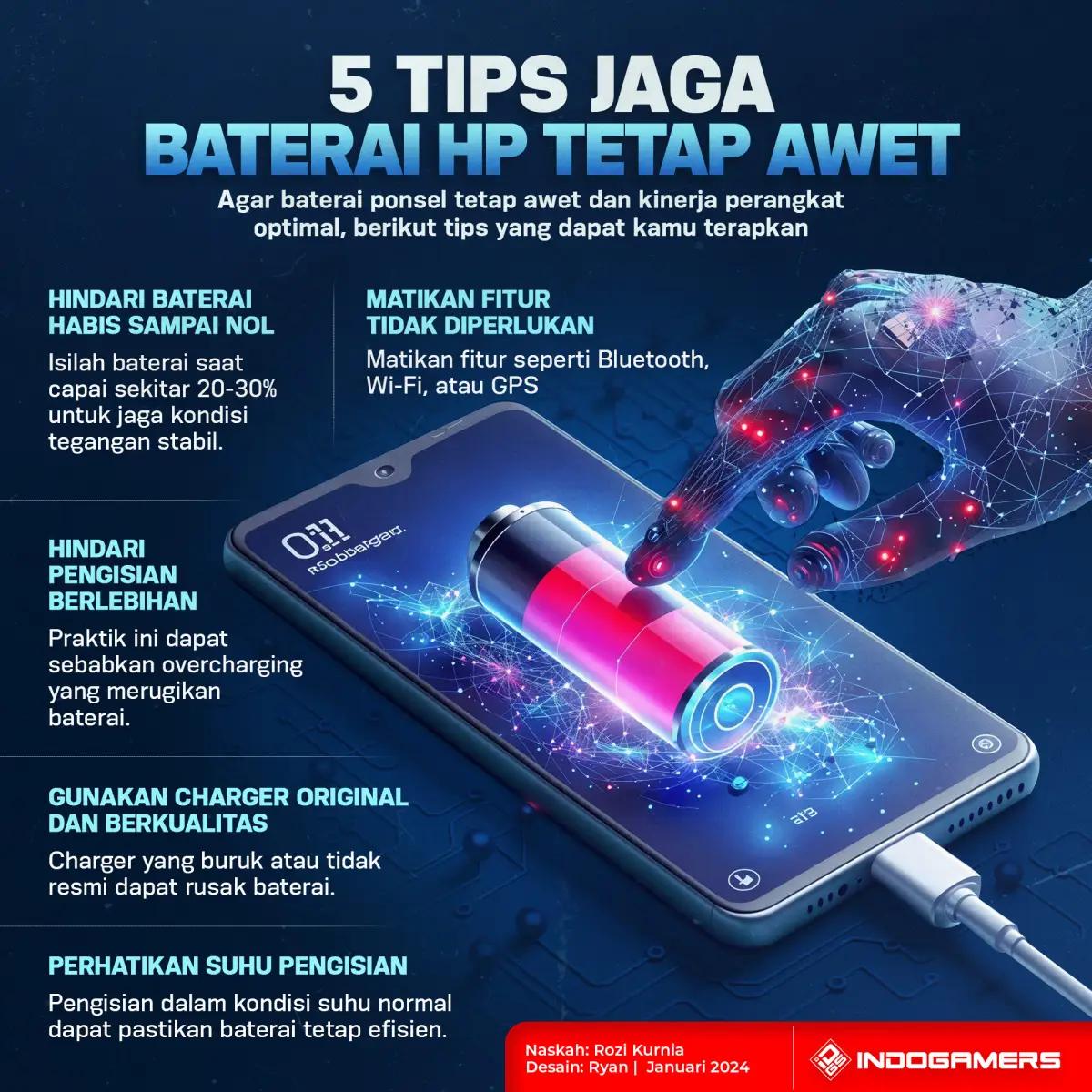 5 Tips Jaga Baterai HP Tetap Awet (FOTO: Schnix)