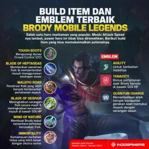 Build Item dan Emblem Terbaik Brody Mobile Legends (FOTO: Schnix)