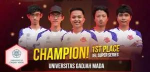 UGM Juara 1 Indonesia Esports League (IEL) University Super Series cabang Dota 2 pada tahun 2020. (Sumber: UGM)
