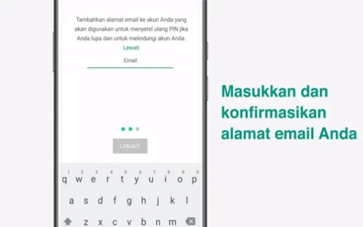 Ilustrasi cara pasang Email verifikasi WhatsApp (FOTO: youtube.com/WhatsApp)