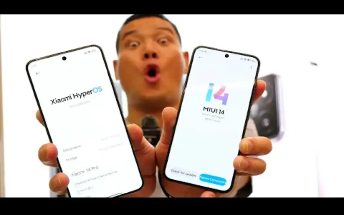 Ilustrasi perbandingan HyperOS dengan MIUI (FOTO: Eightify.app)