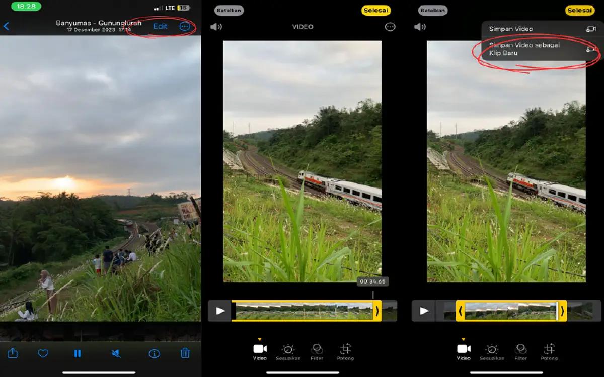 Ilustrasi kompres video dengan fitur edit bawaan iPhone (FOTO: Indogamers)