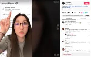 Ilustrasi unggahan video TikToke Abby Paige saat menjelaskan cara cek pasangan selingkuh dengan WiFi rumah (FOTO: tiktok.com/@abby.paige)