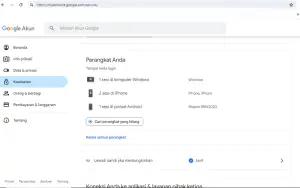 Ilustrasi cek jumlah perangkat yang terhubung di akun Google (FOTO: Indogamers)