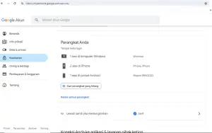 Ilustrasi cek jumlah perangkat yang terhubung di akun Google (FOTO: Indogamers)