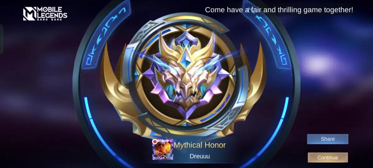 Logo Mythical Honor di Mobile Legends. (Sumber: Reddit)