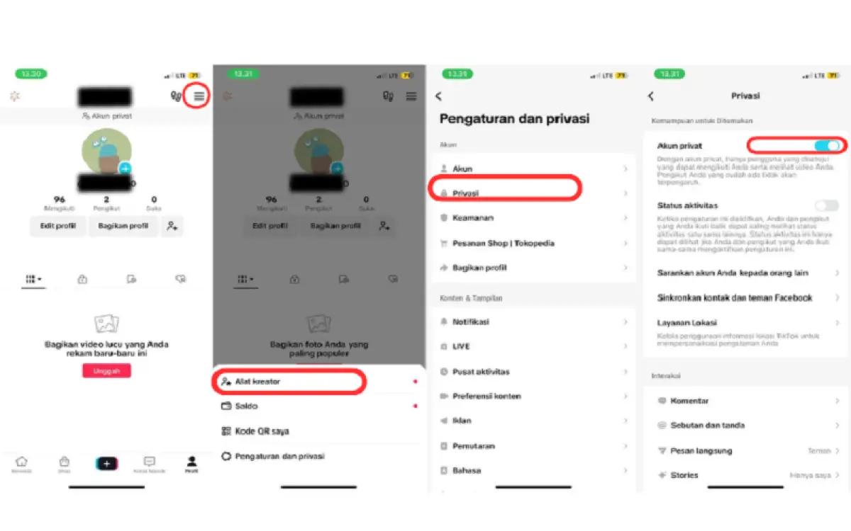 Ilustrasi membuat akun TikTok menjadi Privat (FOTO: Indogamers)