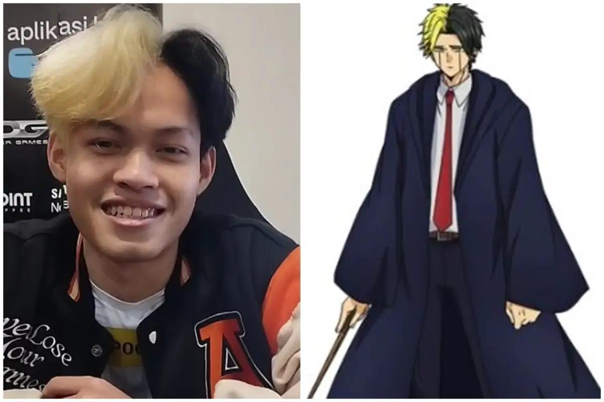 Rambut Aran terinspirasi dari Rayne Ames, karakter dalam anime Mashle. (FOTO: Indogamers.com/Taufik Hidayatulloh; mashle.fandom.com)