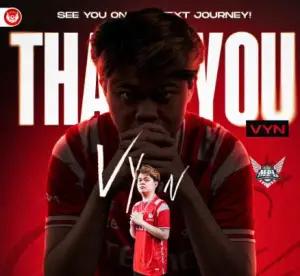 Bigetron mengucapkan terima kasih untuk Vyn. (FOTO: Instagram/bigetronesports)