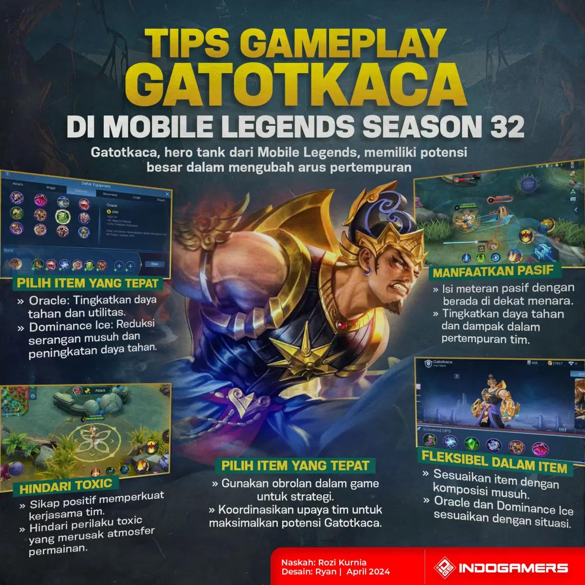 Tips untuk Gameplay Efektif Gatotkaca di Mobile Legends Season 32 (FOTO: Schnix)