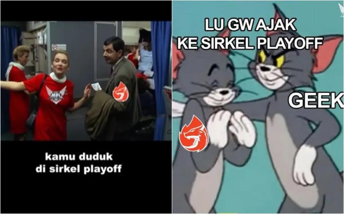 Meme kocak Aura esports lolos playoff MPL ID Season 13. (FOTO: Instagram/auraesports.)