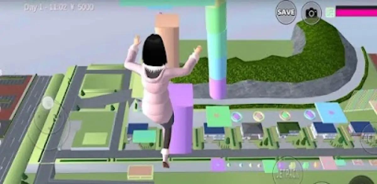 Parkour di Sakura School Simulator. (Sumber: App Brain)