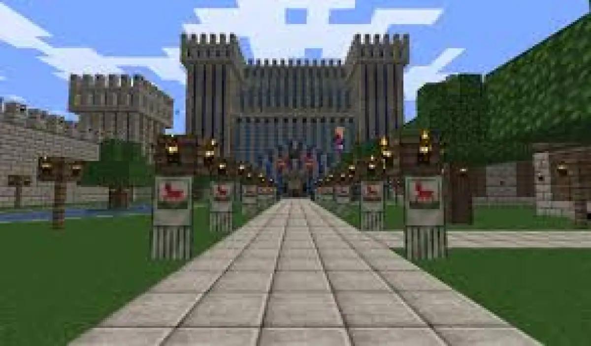 Benteng pertahanan di Minecraft. (Sumber: Planet Minecraft)
