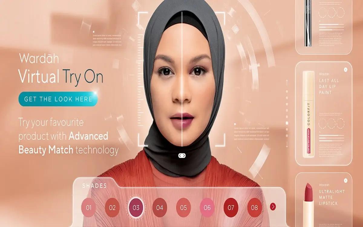 Virtual Try-On, yang menjadi solusi percobaan produk makeup secara virtual yang aman dan nyaman bagi konsumen di situs resmi Wardah. (FOTO: dok,Wardah Cosmetics)