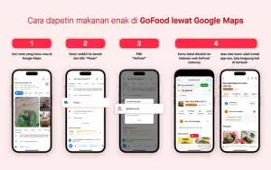 Ilustrasi pesan makanan dari GoFood melalui Google Maps (FOTO: Gojek)