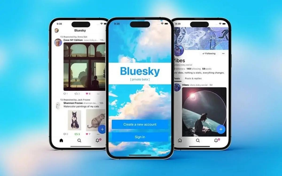 Ilustrasi media sosial baru, Bluesky yang dirilik sebagai alternatif Twitter atau X (FOTO: Medium)