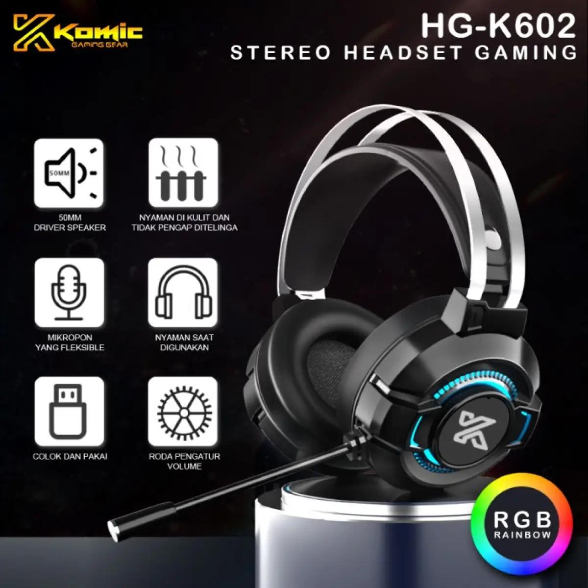 Komic Headset Gaming HG-K602-RGB (FOTO: Komic Headset Gaming HG-K602-RGB)