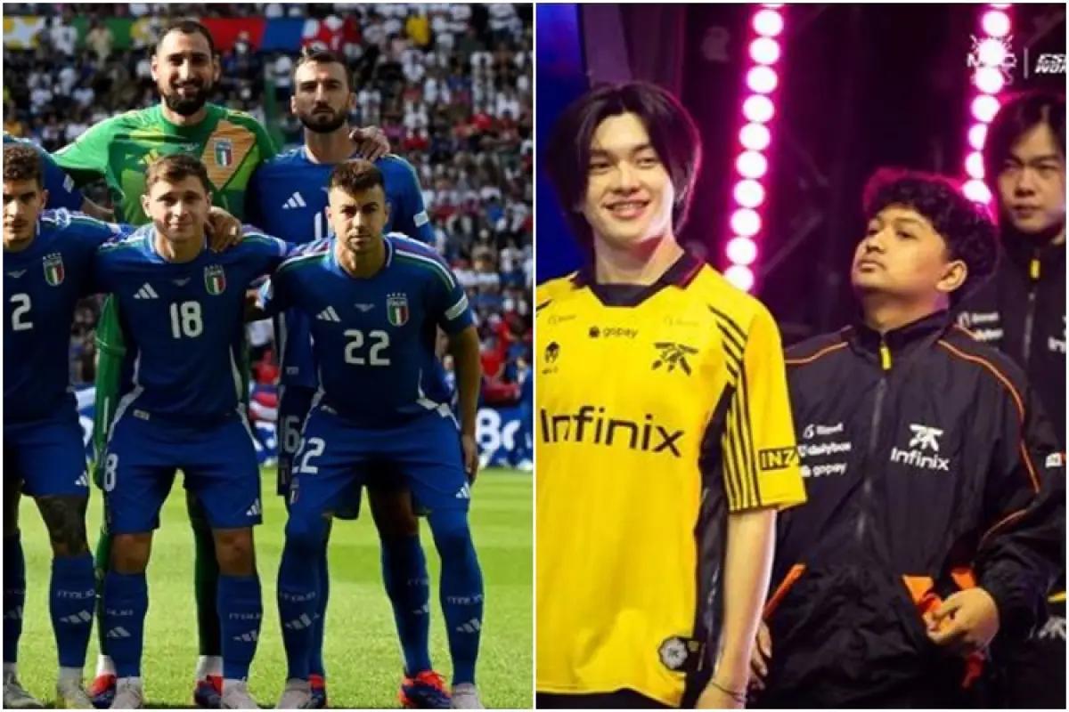 Timnas Italia dan Fnatic Onic mengalami nasib sama sebagai juara bertahan.