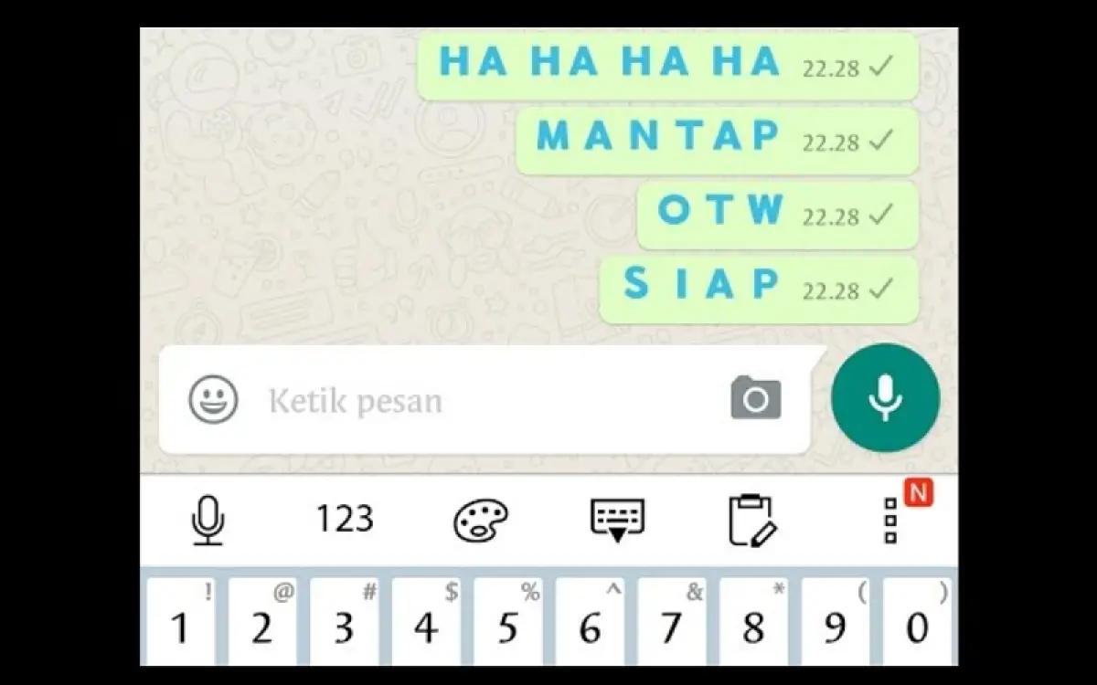 Ilustrasi membuat tulisan warna-warni di  WhatsApp (FOTO: youtube.com/rayyan tutorial)