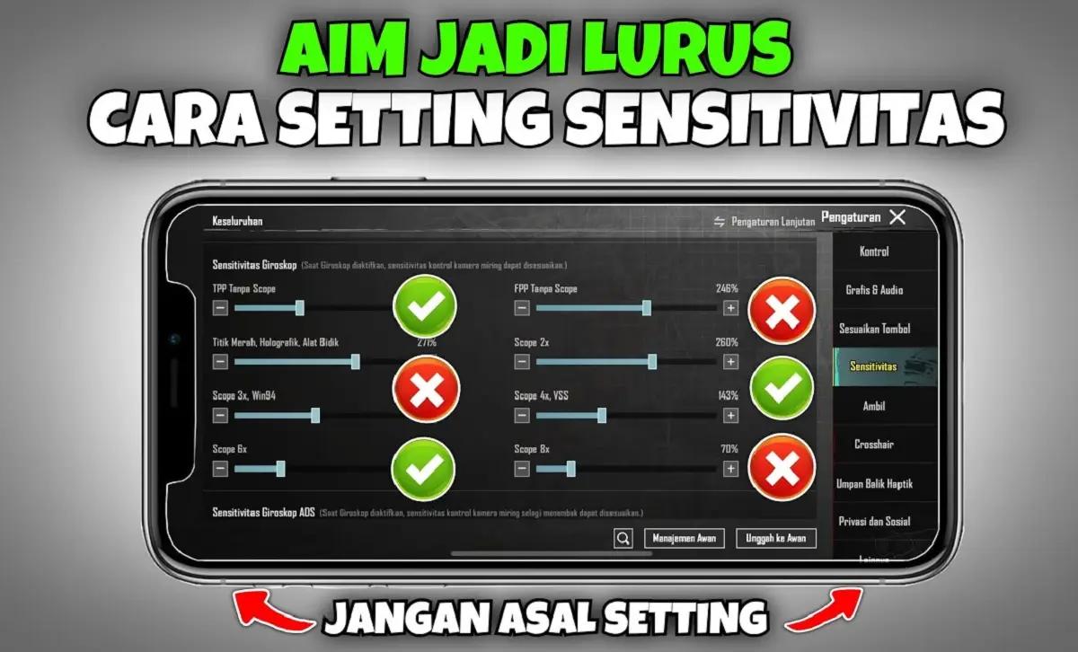 Rahasia Setting Sensitivitas PUBG Mobile (FOTO: YouTube/SIRANGKAK)