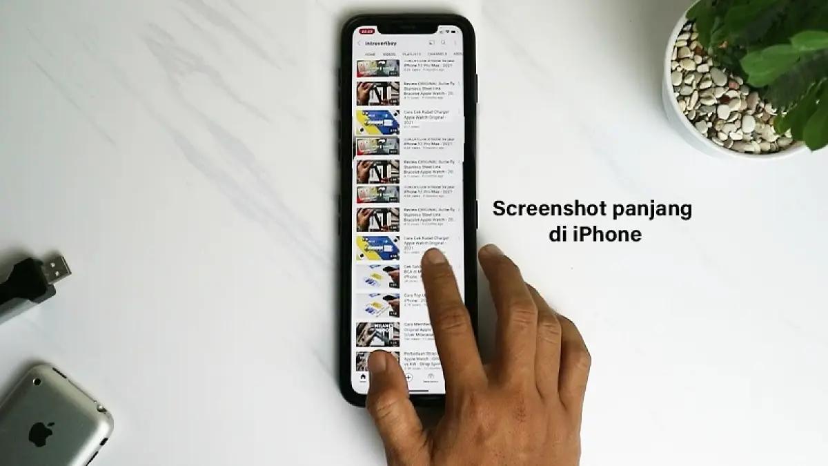 Ilustrasi screenshot panjang yang dilakukan di iPhone (FOTO: Youtube.com/Konten Gak Penting)