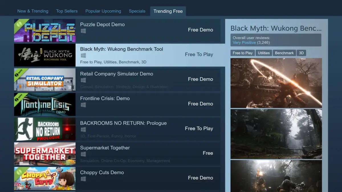 Fitur Trending Free di Steam. (Sumber: Steam)