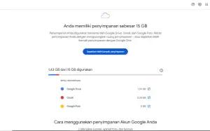 Ilustrasi cek penyimpanan Google melalui Google One (FOTO: Indogamers.com/PembasmiBocil)