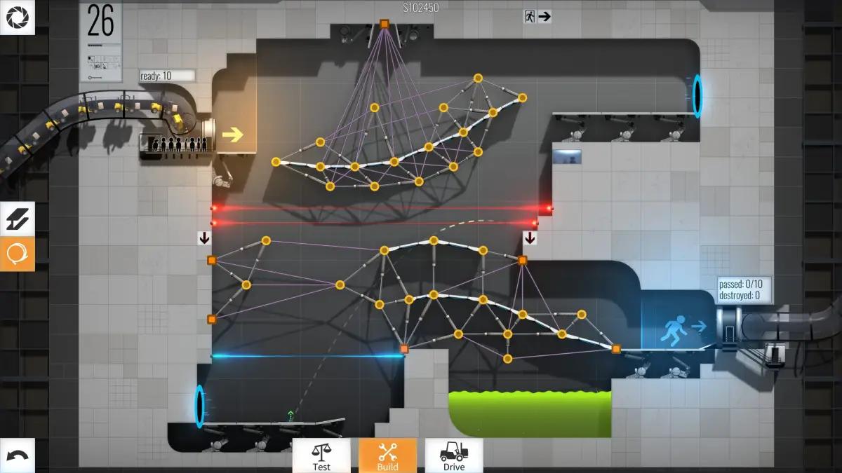 Bridge Constructor Portal, salah satu game puzzle terbaik untuk anak-anak. (Sumber: Steam)