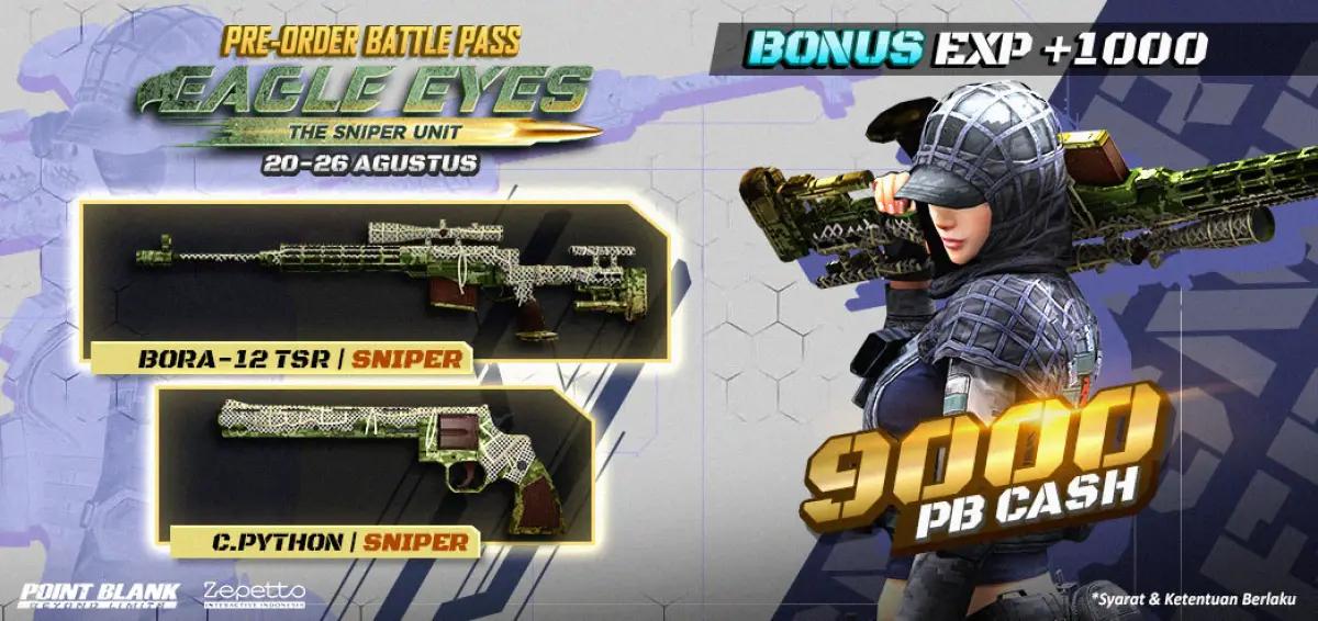 Point Blank merilis battle pass eksklusif military sniper hanya 9000 PB cash. (FOTO: Dok.Zepetto)