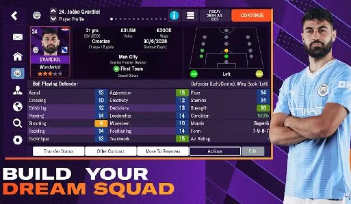 Football Manager, salah satu game manajer sepak bola terbaik di Android. (FOTO: Dok.Playstore)