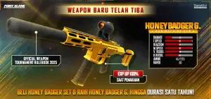 Honey Badger Gold, senjata sub machine gun terbaru game Point Blank (FOTO: pointblank.id)