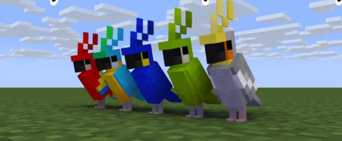 Burung Kakatua di game Minecraft. (Sumber: Planet Minecraft)