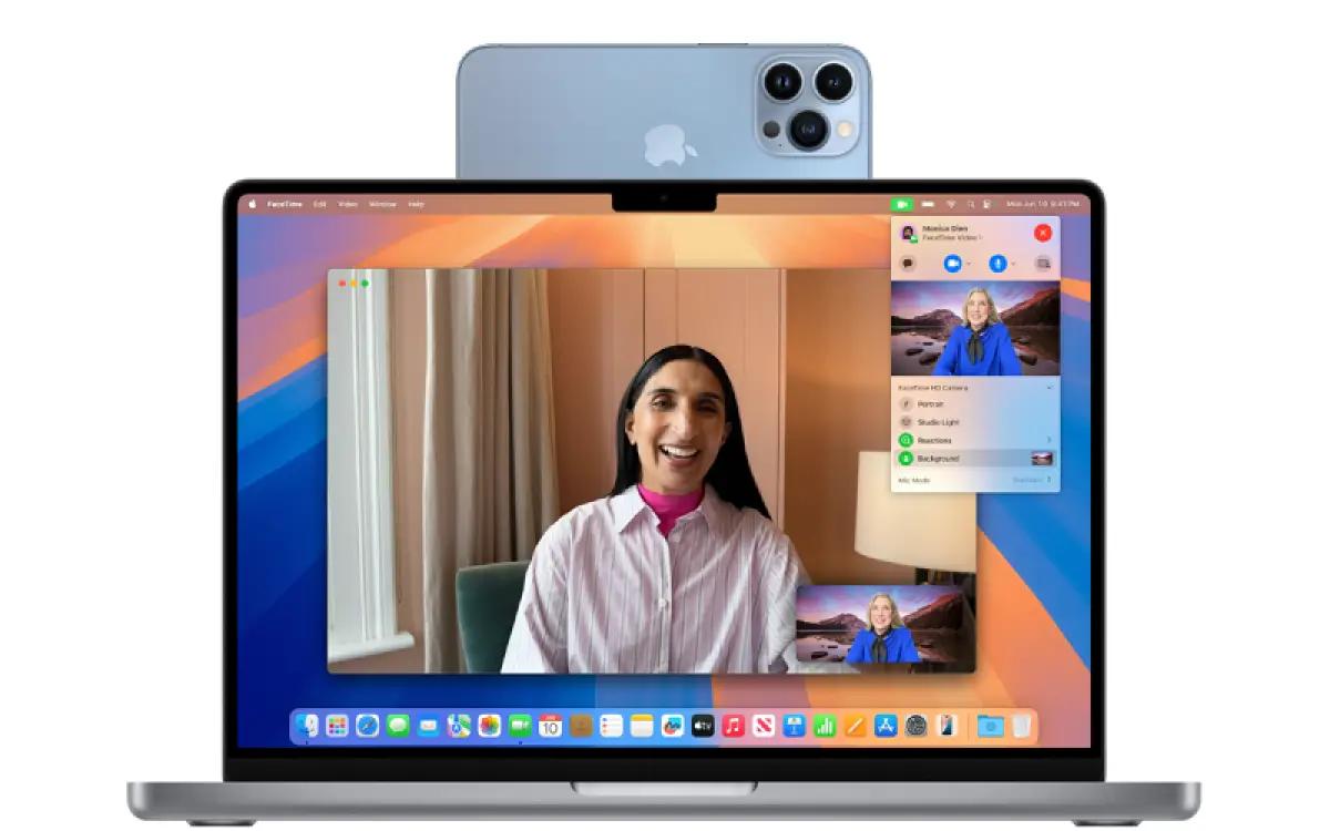 Ilustrasi menggunakan kamera iPhone sebagai webcam MacBook (FOTO: support.apple.com)