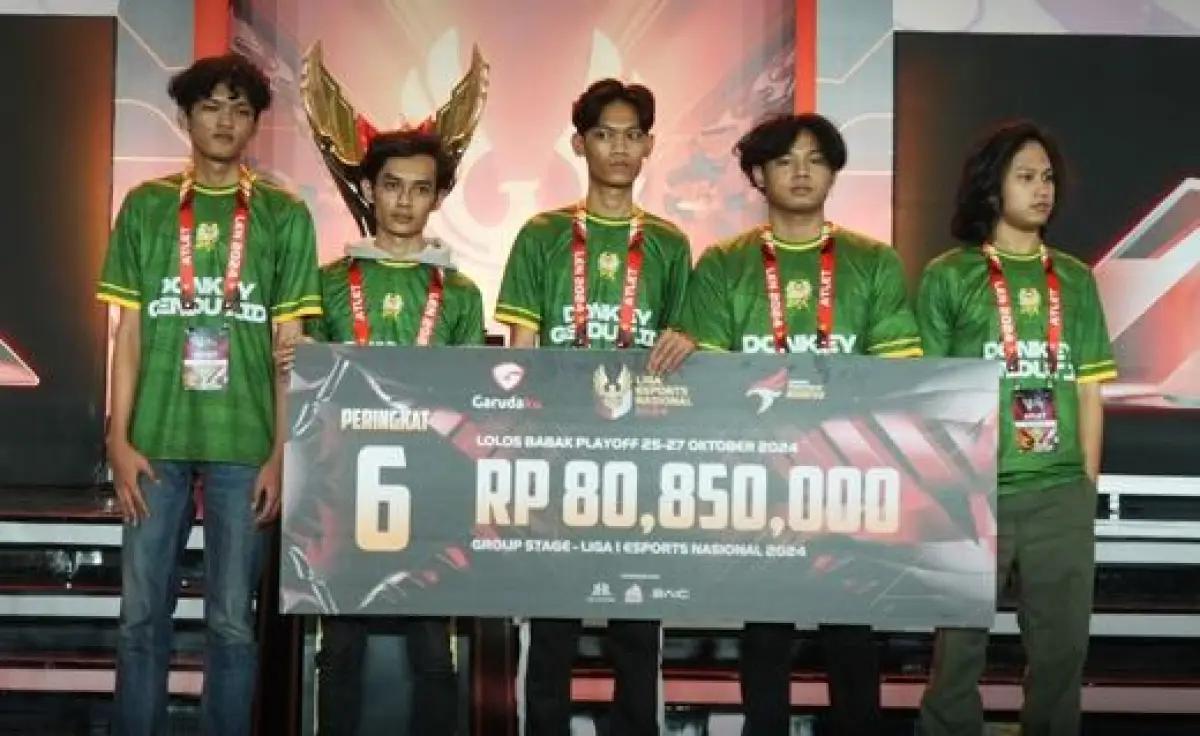 Donkey.ID sebagai peringkat enam klasemen regular season menjadi tim yang mendapat hadiah uang terkecil. (FOTO: Instagram/ligaesportsnasional)