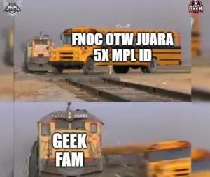 Meme kocak Geek Fam di playoff MPL ID Season 14. (Instagram/geekfamid) (FOTO: Instagram/geekfamid)