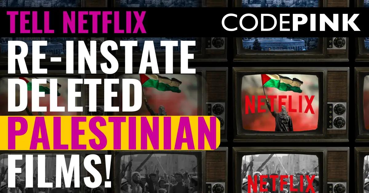 Petisi dari CODEPINK untuk Netflix. (Sumber: CODEPINK)